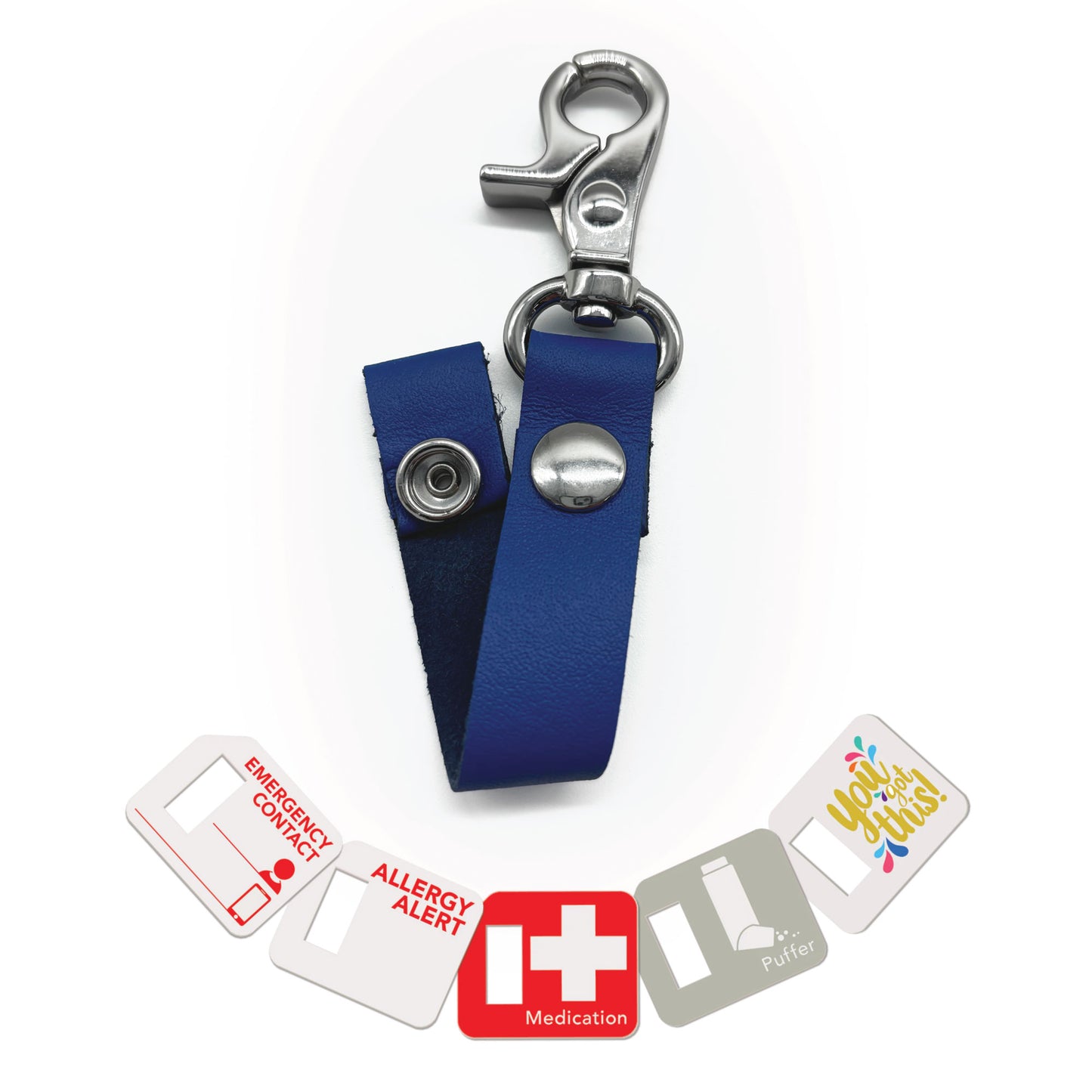 Blue Bag Strap + 3 Tag Bundle
