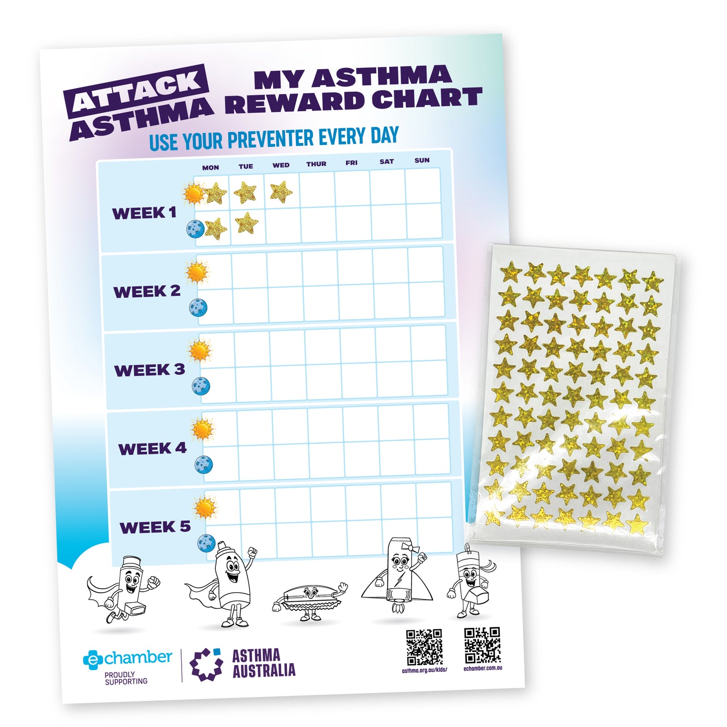 Asthma Reward Chart & Stickers